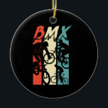 Vintager Retro BMX Bike Rider Freestyle Stunt Bike Keramik Ornament<br><div class="desc">Dieses coole Retro BMX Equipment ist die perfekte Geschenkidee für jeden BMX Freestyle und Rennfan. Großartiges Kleid für alle,  die das BMX Mountainbike reiten und Liebe und eine perfekte Geschenkidee für einen Geburtstag oder Weihnachten.</div>