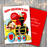 Vintager Retro-Boy am Zug - Tag des Valentins