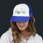 Vintager Retro Camper-Anhänger - Fahrtzeit Truckerkappe<br><div class="desc">Karo diesen phantastischen Vintagen Wohnwagen und mach dich bereit für deine Reise! Karo in meinem Shop für weitere Designs!</div>