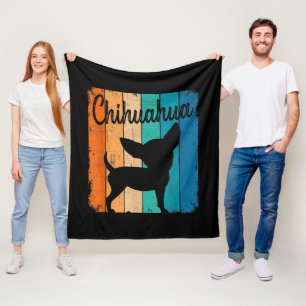 Vintager Retro Chihuahua Hund Vater Hund Mama Ges Fleecedecke