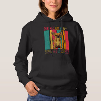 Vintager Retro Chihuahuas macht glückliche Mensche Hoodie