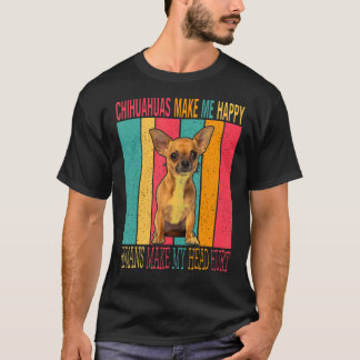 Vintager Retro Chihuahuas macht glückliche Mensche T-Shirt