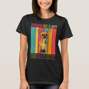 Vintager Retro Chihuahuas macht glückliche Mensche T-Shirt