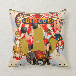 Vintager Retro-Circus Kissen