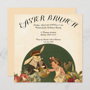 Vintager Retro Collage Osterbrunch Einladung