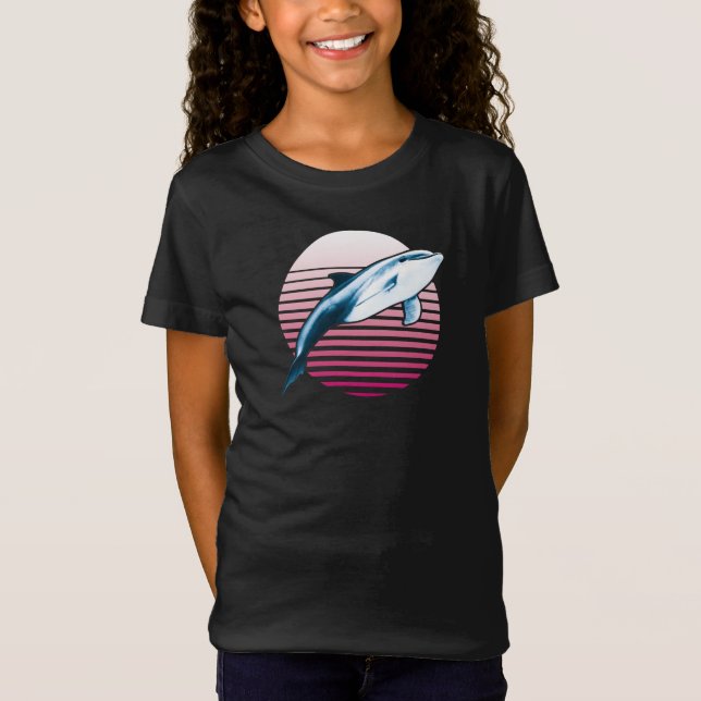 Vintager Retro-Dolphin T-Shirt (Vorderseite)