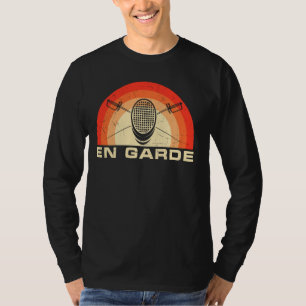 Vintager Retro en Garde Fencing Maske Schwertbeauf T-Shirt