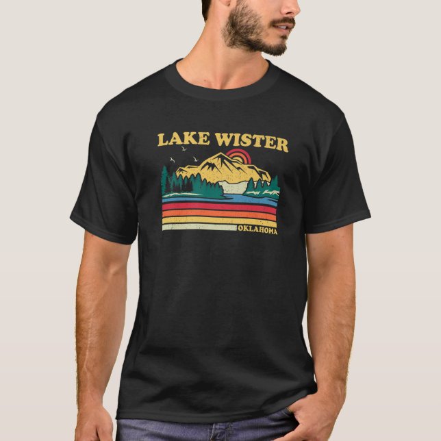 Vintager Retro Familienurlaub Oklahoma Lake Wister T-Shirt (Vorderseite)