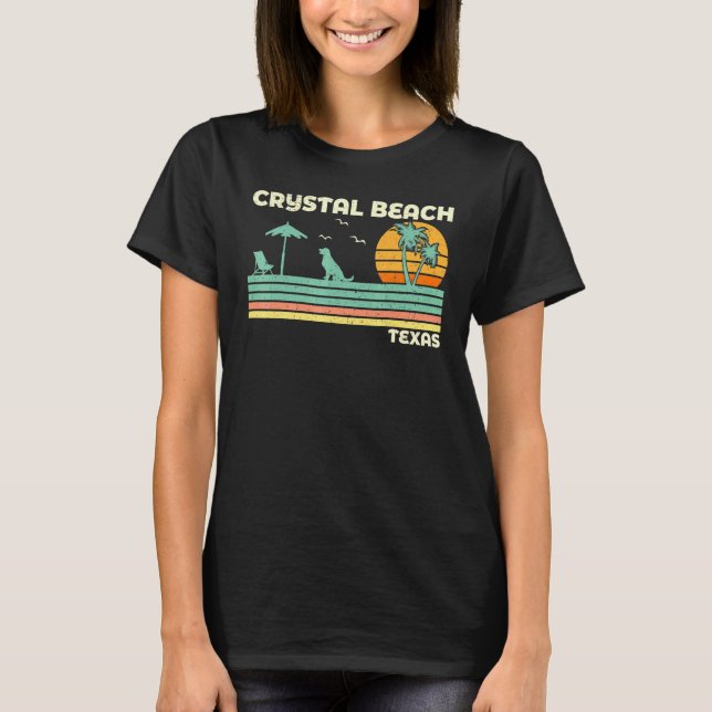 Vintager Retro Familienurlaub Texas Crystal Beach T-Shirt (Vorderseite)