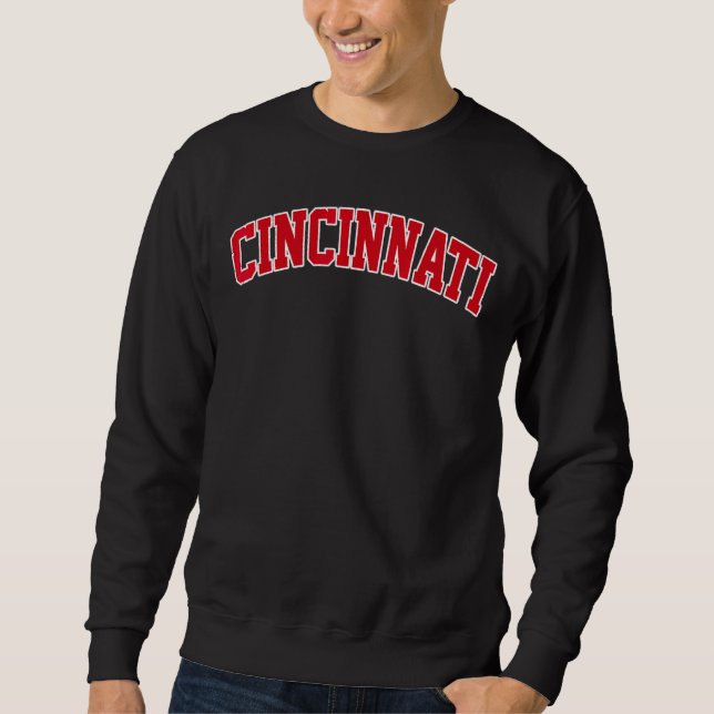 Vintager Retro-Farbtext Cincinnati City Ohio Cin Sweatshirt (Vorderseite)