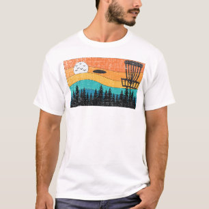Vintager Retro Frisbee Disc Golf Frolf Bäume Wald T-Shirt