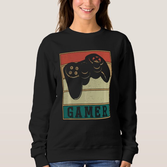 Vintager Retro-Gamer-Videospieler Sweatshirt (Vorderseite)