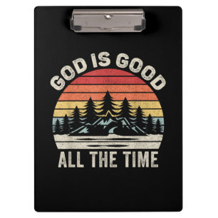 Vintager Retro Gott ist die ganze Zeit Christlich  Klemmbrett