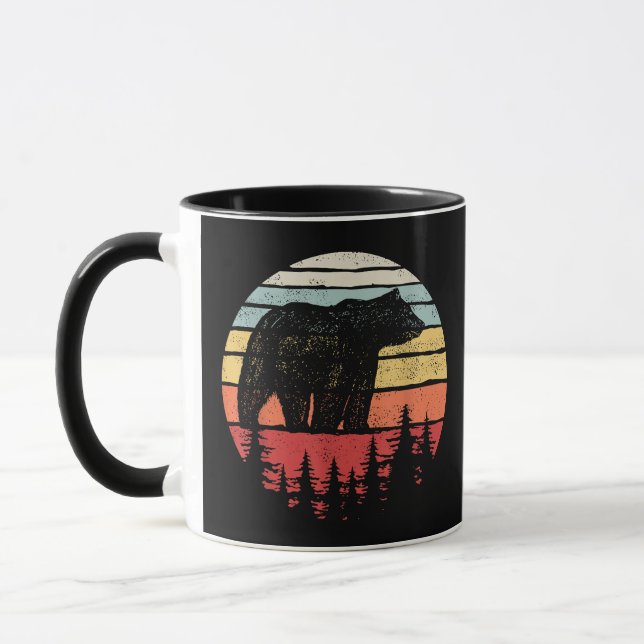 Vintager Retro-Grizzlybär Tasse (Links)