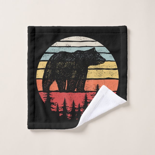 Vintager Retro-Grizzlybär Waschlappen (Waschlappen)