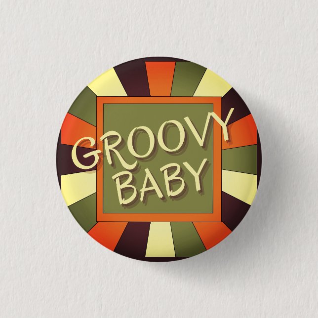 Vintager Retro Groovy Baby Button (Vorderseite)