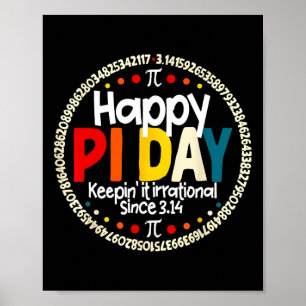 Vintager Retro Happy Pi Day Bewahren es irrational Poster