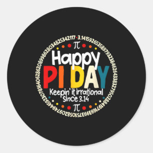 Vintager Retro Happy Pi Day Bewahren es irrational Runder Aufkleber