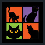 Vintager Retro Hexe Schwarzes Katzen Halloween Pop Poster<br><div class="desc">Vintage und Retro Hexen Black Cats Halloween Pop Art. Funny Halloween Kostümdesign zu tragen, wenn Sie Trick oder Treat gehen. Diese gruselige und freakige Merchandise eignet sich hervorragend für ein lustiges Halloween-Party mit beängstigendem Gespür oder Horror Motiv. Gehen Sie gut mit Ihrer Halloween-Dekoration von Kürbislaterne Kürbis, Geist, Schädel, Skelett, Hexen...</div>