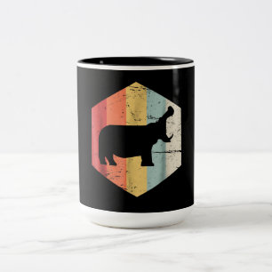 Vintager Retro Hippo Hippopotamus Liebesgeschenk Zweifarbige Tasse