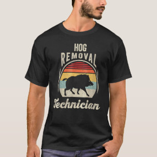 Vintager Retro-Hog-Entfernungstechniker Schweinebo T-Shirt