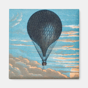 Vintager Retro-Hot-Air-Ballon-View Erster Ballon Magnet