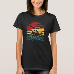 Vintager Retro-Hubschrauberpilot präsentiert Funny T-Shirt
