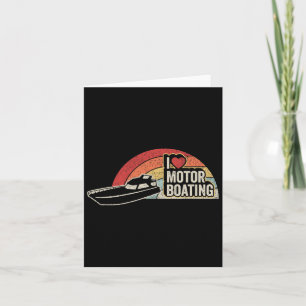 Vintager Retro I Liebe Motorboot Funny Boater 2 Karte