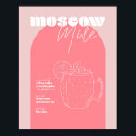 Vintager Retro Inspiriert Moskauer Maulrezeptur Ro Poster<br><div class="desc">Vintager Retro Inspiriert Moskauer Mule Rezept Rosa und Dunkelrosa</div>