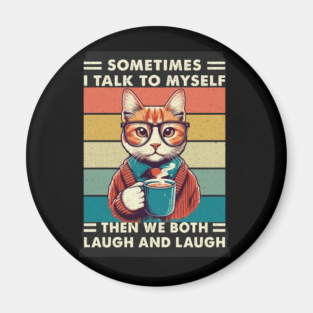 Vintager Retro-Katzenkaffee (3) Magnet (Vorne)