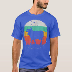 Vintager Retro Kuh Funny Farm Bauer Daddy Silhouet T-Shirt