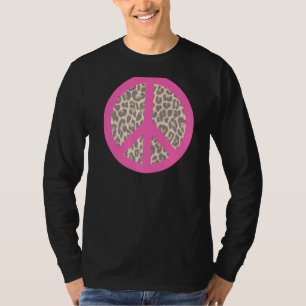 Vintager Retro Leopard Print Peace Sign 80er Jahre T-Shirt