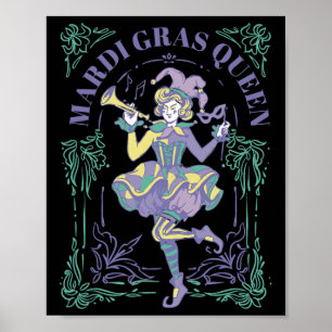 Vintager Retro Mardi Gras Queen Eros Bendati Poster