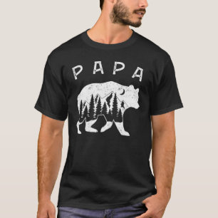 Vintager Retro Papa Bear Matching Family Boho Hipp T-Shirt