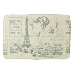 Vintager Retro Paris-Zirkus-Eiffel-Turm-Designer Badematte
