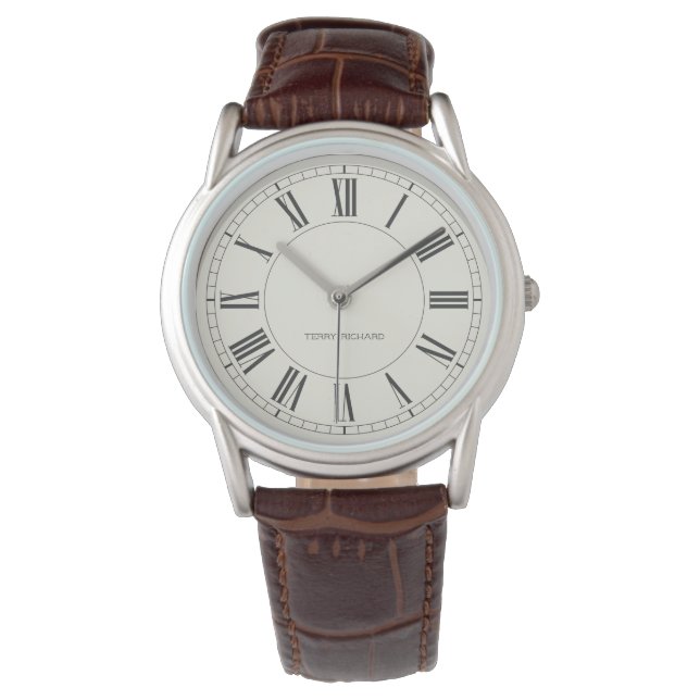 Vintager Retro-personalisierter Name Armbanduhr (Vorderseite)