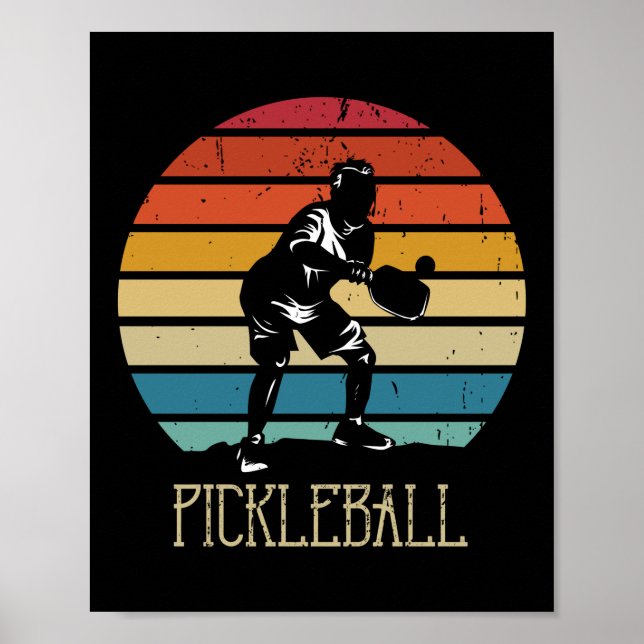 Vintager Retro-Pickleball-Player Poster (Vorne)