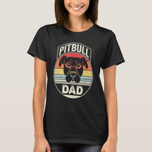 Vintager Retro Pit Bull Vater T-Shirt (Vorderseite)