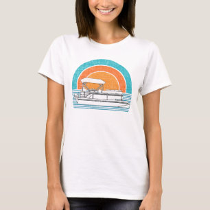 Vintager Retro Ponton-Kapitän Pontoon Boat Pontoo T-Shirt