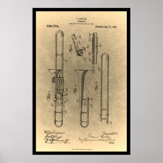 Vintager Retro-Posaune Poster