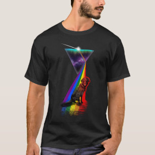 Vintager Retro-Prism flach überzogener Retriever T-Shirt