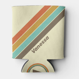 Vintager Retro-Regenbogen Streifen mit Namen Dosenkühler