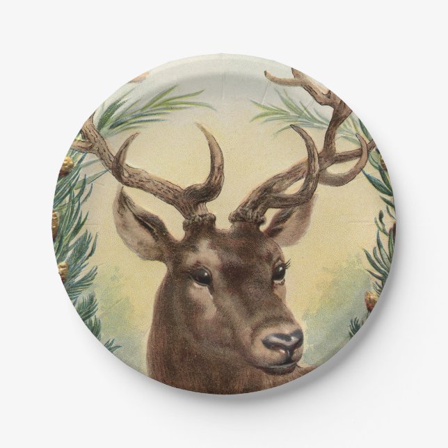 Vintager Retro-Rentier Pappteller (Vorderseite)