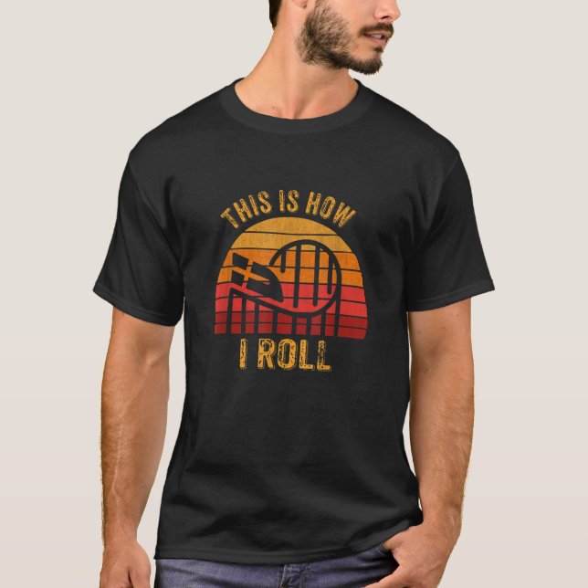 Vintager Retro-Roller Untersetzer-Vergnügungspark- T-Shirt (Vorderseite)