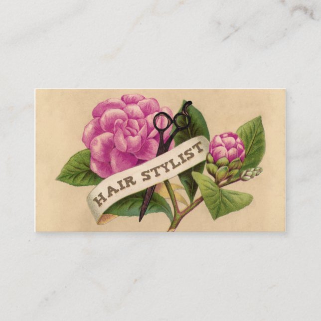 Vintager retro Rosenorchidee Visitenkarte (Vorderseite)