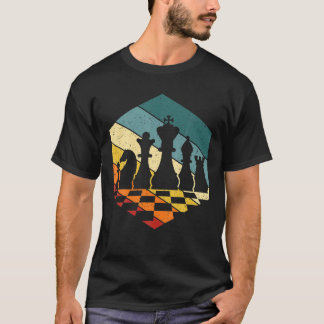 Vintager Retro Schachspieler und Schachboxen T-Shirt