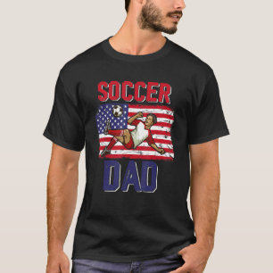 Vintager Retro Soccer Vater, amerikanischer Fahne T-Shirt