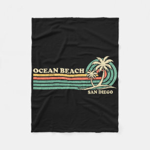Vintager Retro Sommerurlaub San Diego Fleecedecke