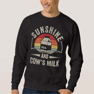 Vintager Retro-Sonnenschein und Kuhmilch-Bauer Sweatshirt