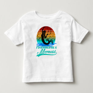 Vintager Retro-Sonnenuntergang eher eine Meerjungf Kleinkind T-shirt
